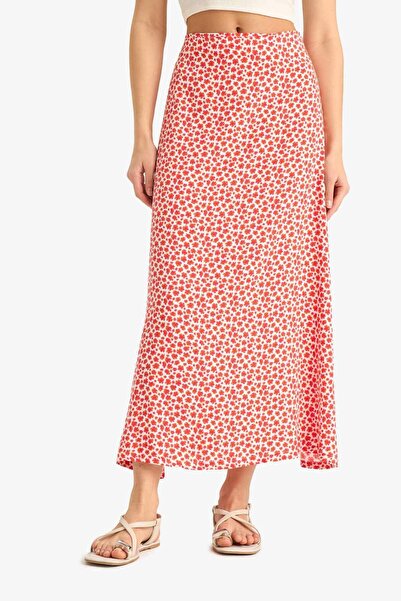 DeFacto A-Line Floral High Waist Maxi Skirt E1585Ax25Sm