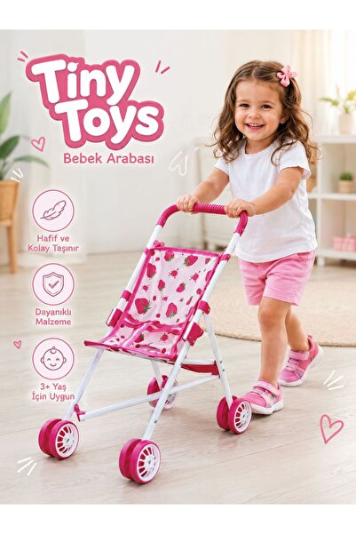 Generic Pembe Oyuncak Katlanabilir Baston Metal Bebek Puseti