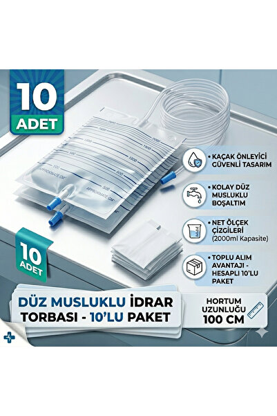Lunihome Lunimed Düz Musluklu İdrar Torbası 10 Adet