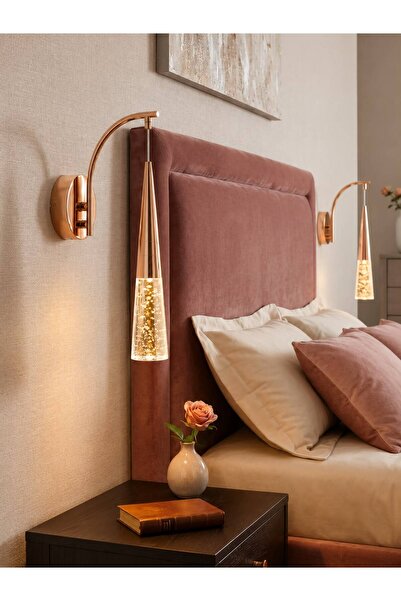 bella lighting Luxury Sarkıt Cam LED Aplik 3 Renk Modlu Elektrikli Pilli Deği...