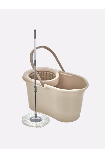 follow me Döner Başlıklı Mikrofiber Temizlik Seti 19 Lt (Bej) -FM410205bej