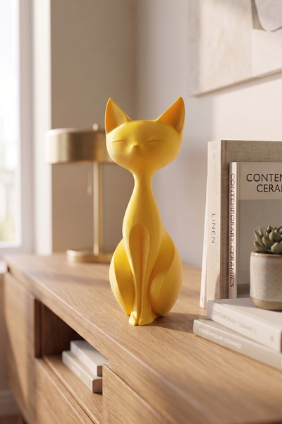 KLYNTO DecoPremium Modern Minimalist Kedi Biblosu - Estetik Dekoratif Obje Ev...