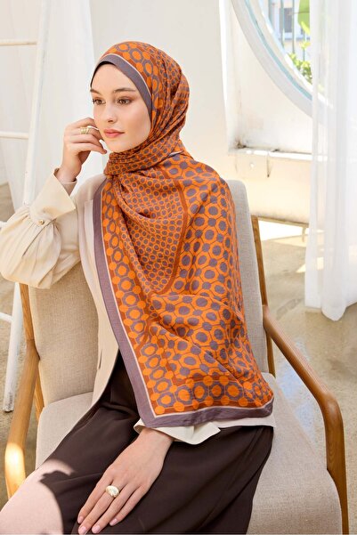 Silk Home Urban Hours Marble Orange Mayda Shawl