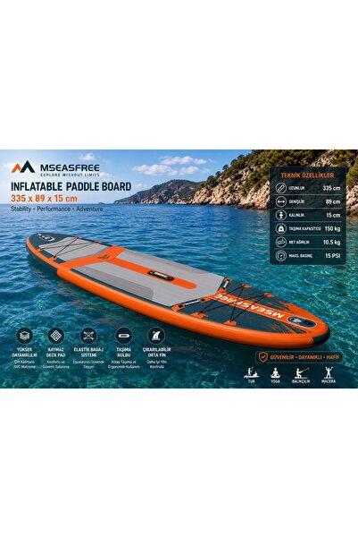 MSEASFREE Şişme SUP Board 335x89x15 cm – Stand Up Paddle Board Seti, Kürekli ...