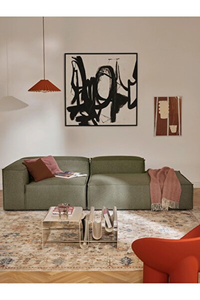 S Home Design Concept Frida Mini Dinlenme Puf Kanepe Köşe, Sağ Köşe, Keten Ya...