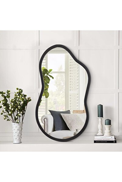 OEM Oglindă de perete din lemn neregulat, decorativă, cu design asimetric – N...
