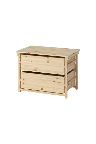 IKEA KRONÖREN Komodin, Masif Çam, 76x48x55 cm. Doğal Dokunuşlarla Fonksiyonel...