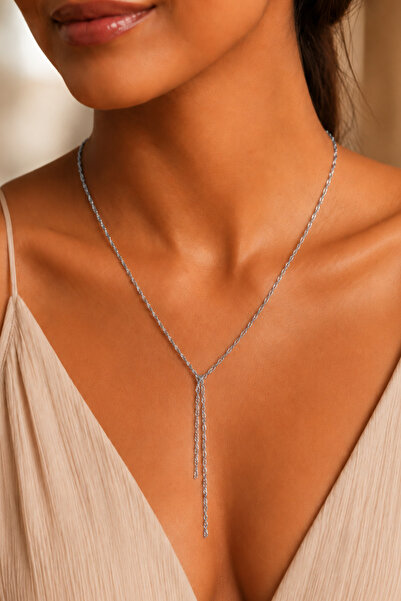 Sacce Scarves&Accessories 316L Steel Luminous Y Necklace Rotating Chain Low-C...