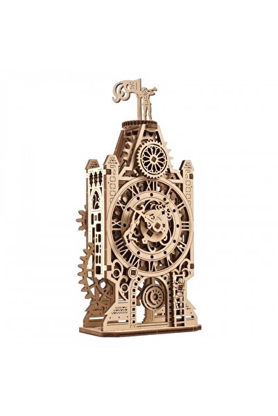 Ugears Puzzle 3D, Turnul cu Ceas Vechi, Ugears, lemn, 44 piese