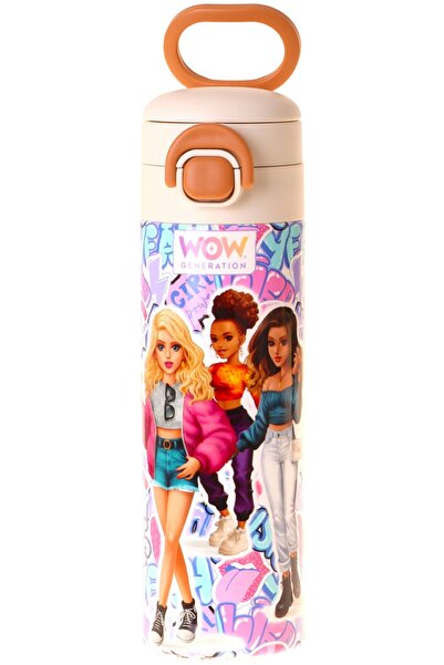 WOW Generation 520 ml Music Patterned Lilac Girl's Steel Thermos Flask (Doubl...