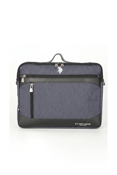 U.S. Polo Assn. Servietă pentru laptop pentru bărbați, albastru marin, servie...