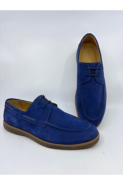 Papuccu Gunmetal Blue Nubuck Men's Leather Shoes
