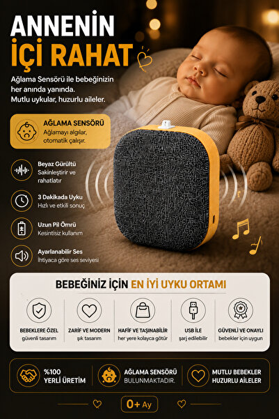 Aksesuar360 MUFU SMART SLEEP AĞLAMA SENSÖRLÜ BEYAZ GÜRÜLTÜ CİHAZI | ŞARJLI BE...