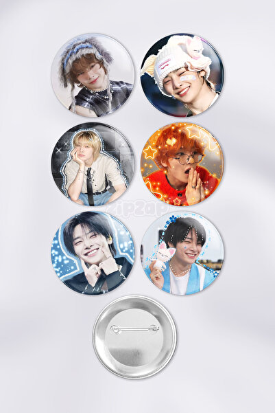 ZipZap I.N Stray Kids KPOP Çanta Süsü Rozet İğneli Buton Rozet Seti (6 ADET)