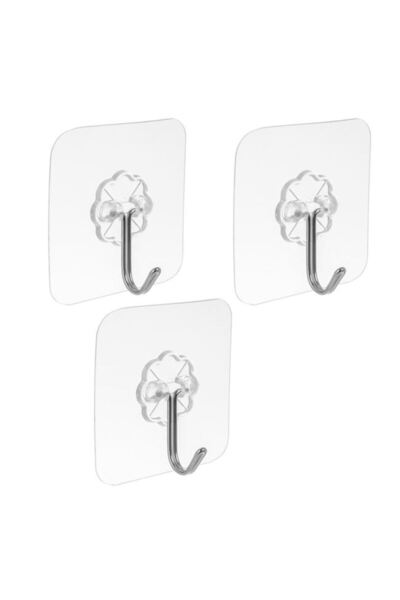 OEM Cârlige Autocolante Decorative, Seethrough, 6x6cm, 6cm, 3