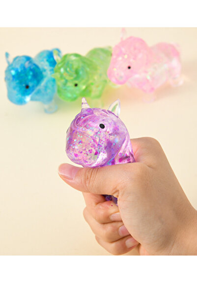 UĞURDAN Simli Unicorn Sukuşi Oyuncak Yumuşak Sıkma Oyuncağı Squishy Stres Gid...