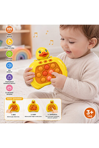 MİNDO Işıklı Ve Sesli Hızlı Popit Oyuncak El Konsolu