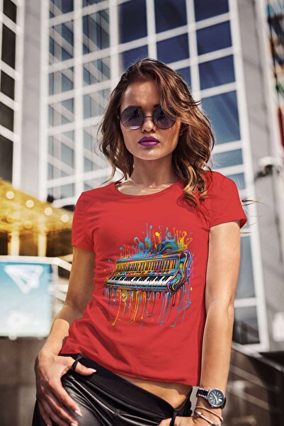 iLovePrints Colorful Abstract Piano Art Tshirt