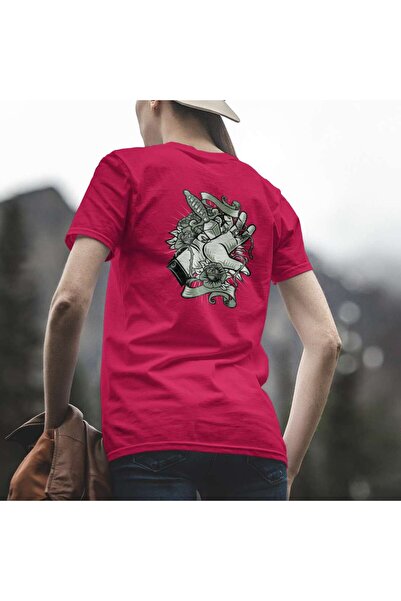 iLovePrints Illustration of a Hand, Sword, and Roses Tshirt