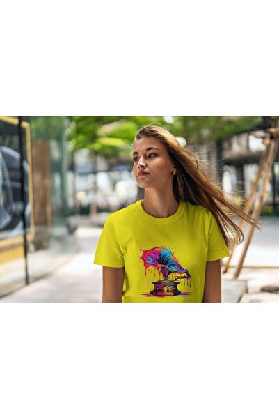 iLovePrints Colorful Abstract Gramophone Tshirt