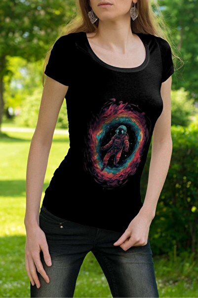 iLovePrints Astronaut in a Space Vortex Tshirt