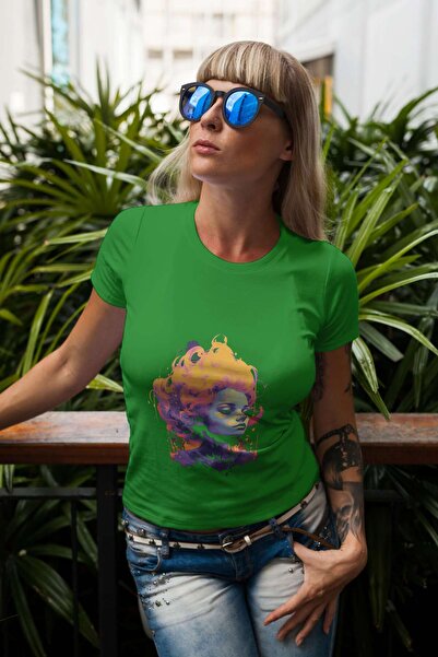 iLovePrints Abstract Portrait with Neon Colors Tshirt