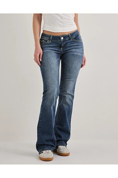 Messy Girls Women's Dark Blue Low Rise Bootcut Jean Pants – Stretch Denim Fab...
