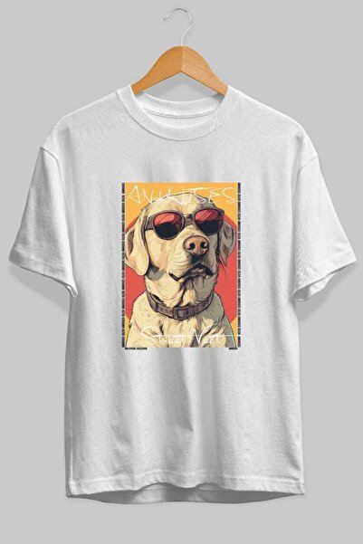 Ankhises Tricou supradimensionat alb cu imprimeu Dog For Dog Lovers, 100% bum...