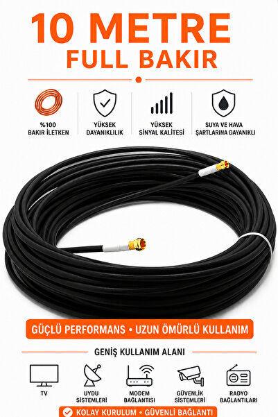 IRONSTAR 10 METRE FULL BAKIR 96 TEL KONNEKTÖR TAKILI ANTEN KABLOSU