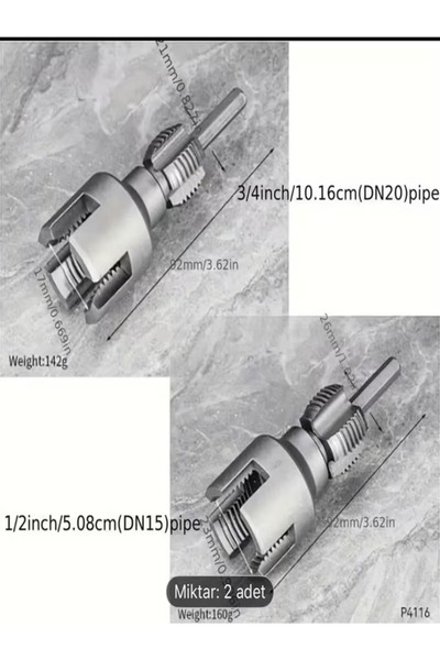 Dilek Entegre İç ve Dış Boru Diş Açma Aleti, 1/2'' 3/4'' 1''