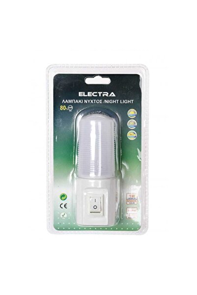 Electra Φωτάκι νυκτός με διακόπτη, LED, 1W, 6500Κ (Ψυχρό Λευκό)