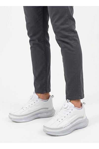Shubuu Men's White Thick Sole Casual Sports Shoes Sneaker 2250