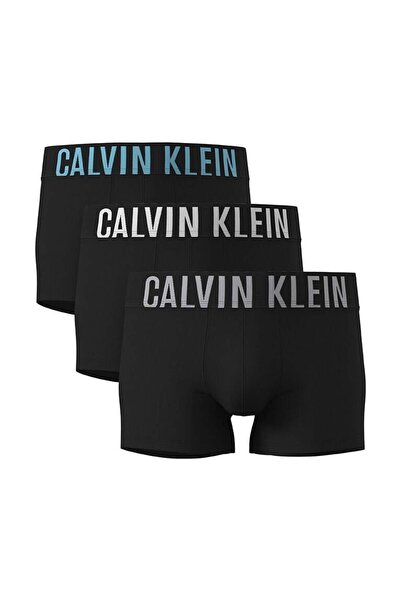 Calvin Klein Jeans TRUNK 3PK LOGOLU PAMUKLU MEN'S BLACK BOXER 000NB3608A-54L