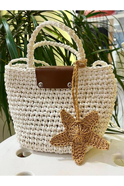 Moon Handmade Deniz Yıldızı Örgü Çanta Süsü, Charmı