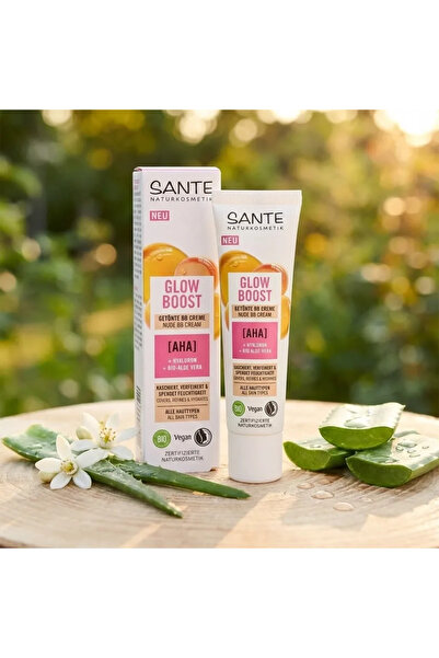 Sante BB Cream iluminator cu efect nude și AHA, Glow Boost, 30 ml