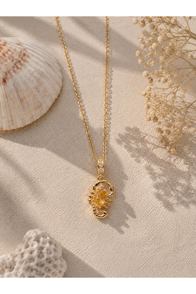 Sylvera Shop Zodiac Akrep Çelik Kolye (Gold Renk)
