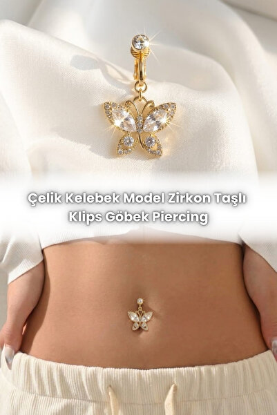 Elifsu Jewelry Çelik Kalpli Model, Tavşan Kulak Model, Kelebek Model, Zirkon ...