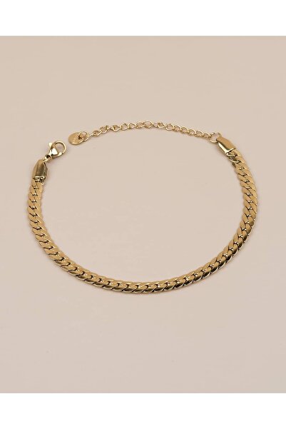 Portakal Esintisi Velcora Thin Flat Chain Steel Bracelet