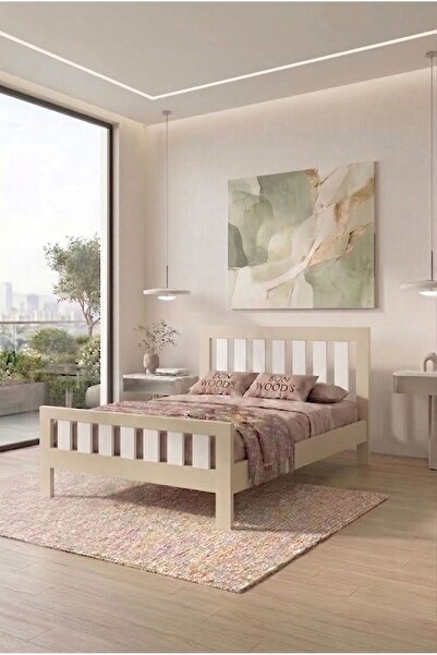 EGN WOODS Modern Kum Beji MDF Karyola - Tek ve Çift Kişilik Yatak Ölçü Seçene...