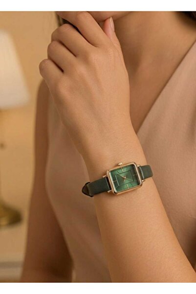 Evaa Jewelry Accessories Minimalist Dikdörtgen Kasa Deri Kordonlu Kadın Kol S...