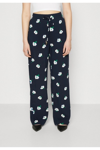 Lindex Pantaloni BELLA de Damă din Viscoză, Croială Dreaptă, Imprimeu Floral,...