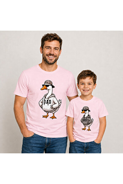 VODEXA Μπλουζάκι Dad Child Oversize με στάμπα κοτοπουλάκι (Πωλείται μεμονωμένα)
