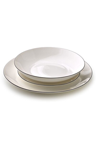 MONDEX Set de veselă Prima Affek Design de la LEA SIMPLE, 18 piese, alb cu du...