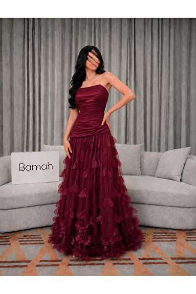 Bamah فستان سهره ورد عودي انيق