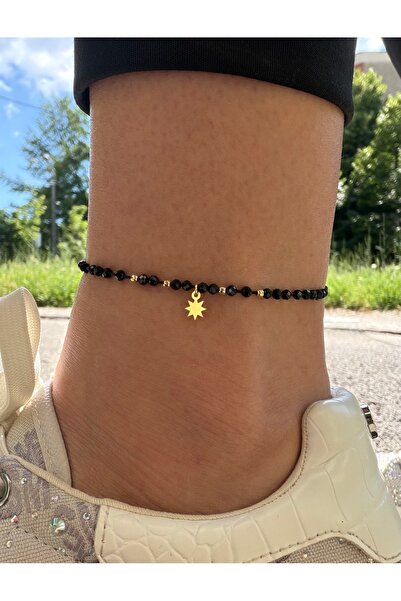 BASTORE Bratara pentru glezna cu soare si luna din argint 925 placat cu aur s...