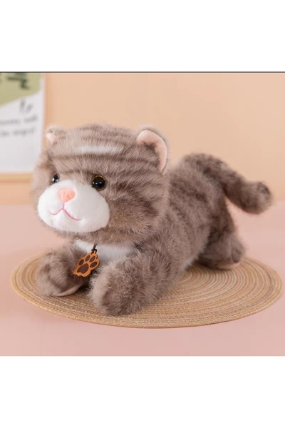 berattoys 35cm yatan kedi sesli peluş kedi miyavlayan kedi uyku arkadaşı hedi...