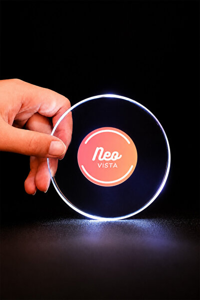 Neo Vista Illuminated Coasters Touch Colorful Led Lighted Waterproof Drink Presentation Coasters