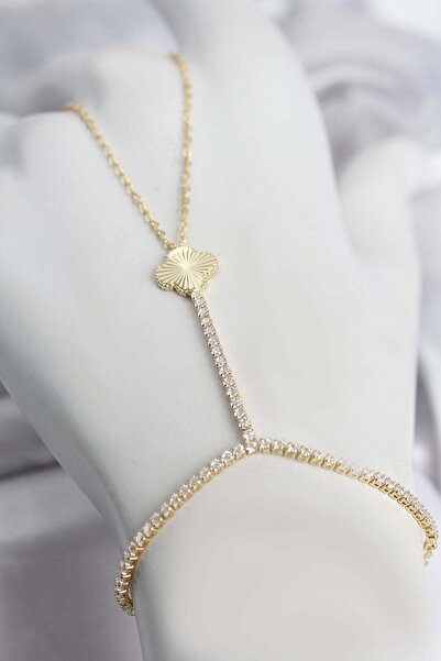 Inure Jewelry نموذج شاهميران من النحاس باللون الذهبي مرصع بحجر الزركون بتقنية...