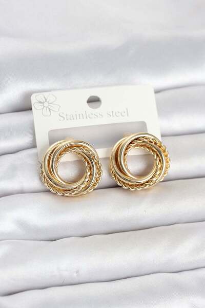Inure Jewelry 316L Steel Gold Color Hoop Model Assortment Women's Earrings