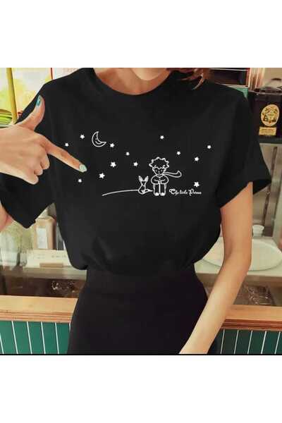 JENOLAN Tricou oversize casual Boyfriend cu imprimeu Micul Prinț 3